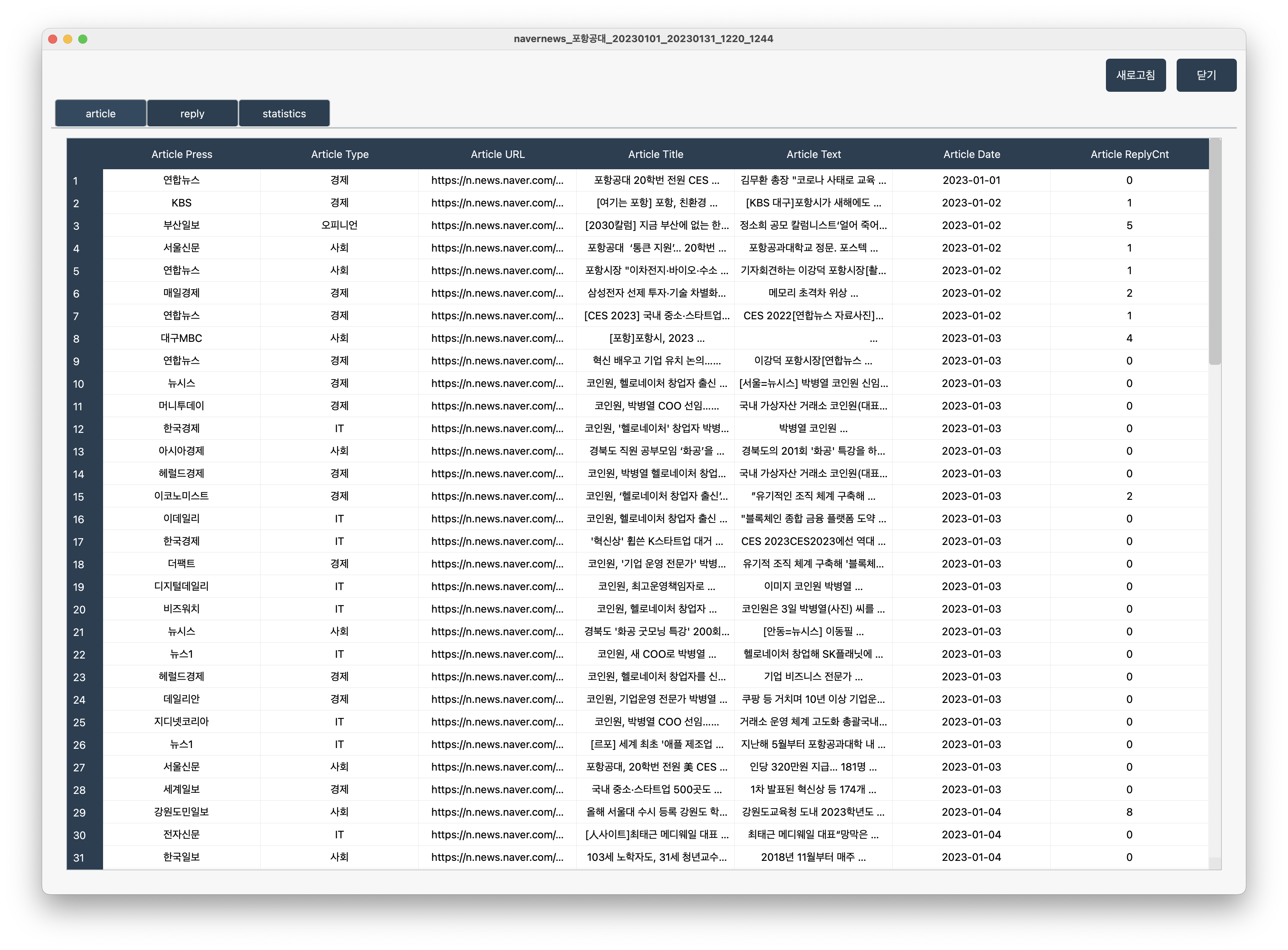 Database ViewDialog